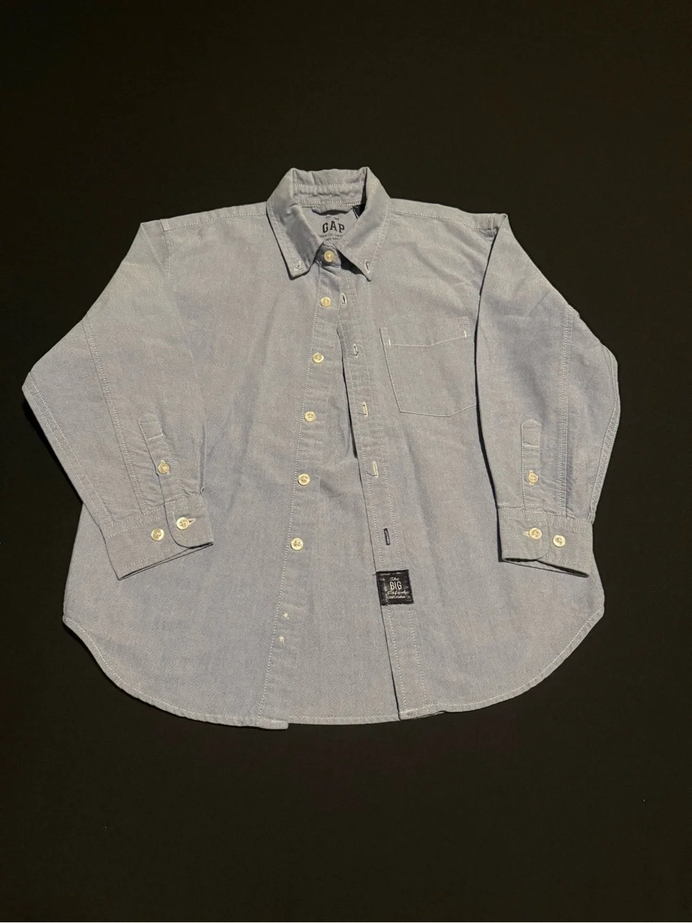 GAP Kids  Light Blue Button-Down Oxford Shirt 5-6, Authentic Oxford